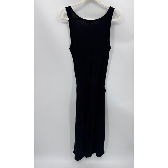 Michael Stars Jane Black Sleeveless V Neck Belted Cropped Wide Leg Jumpsuit XS - Picture 4 of 5